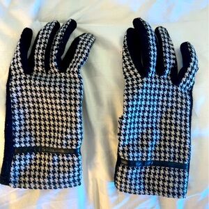 Houndstooth Black and White Gloves